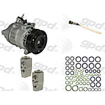 4-Piece Kit A/C Compressor, With Clutch, 7-Groove Pulley, 2.4L, includes (1) A/C Compressor and (1) A/C Service Kit (A/C Expansion Valve, A/C O-Ring and Gasket Seal Kit, and Drier Desiccant Element) - 