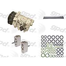 4-Piece Kit A/C Compressor Kit, With Clutch, 6-Groove Pulley, 3.8L, includes (1) A/C Compressor and (1) A/C Service Kit (A/C Expansion Valve, A/C O-Ring and Gasket Seal Kit, and Drier Desiccant Element)