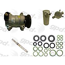 4-Piece Kit A/C Compressor, With Clutch, 6-Groove Pulley, 4.3L, includes (1) A/C Compressor and (1) A/C Service Kit (A/C Accumulator, A/C Orifice Tube, and A/C O-Ring and Gasket Seal Kit) - 