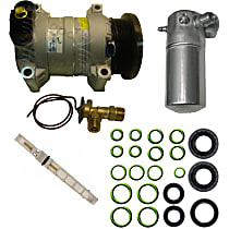 A/C Compressor Kit, Models With Rear A/C, Wathena Block, Includes (1) A/C Compressor, (1) A/C Accumulator, (1) A/C Orifice Tube, (1) A/C Expansion Valve, (1) A/C O-Ring and Gasket Seal Kit - 