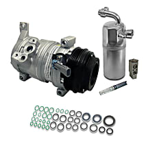 A/C Compressor Kit, Models With Rear A/C, Includes (1) A/C Compressor, (1) A/C Accumulator, (1) A/C Orifice Tube, (1) A/C Expansion Valve, (1) A/C O-Ring and Gasket Seal Kit - 