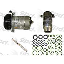 4-Piece Kit A/C Compressor Kit, With Clutch, 6-Groove Pulley, 3.8L, includes (1) A/C Compressor and (1) A/C Service Kit (A/C Accumulator, A/C Orifice Tube, and A/C O-Ring and Gasket Seal Kit)