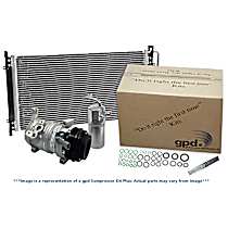 5-Piece Kit A/C Compressor, With Clutch, 6-Groove Pulley, 2.7/3.5L, includes (1) A/C Compressor, (1) A/C Condenser, and (1) A/C Service Kit (A/C Discharge and Liquid Line, A/C Receiver Drier, and A/C O-Ring and Gasket Seal Kit) - 