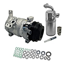 A/C Compressor Kit, 6 Groove, Models With Rear A/C, Includes (1) A/C Compressor, (1) A/C Accumulator, (2) A/C Orifice Tube, (1) A/C O-Ring and Gasket Seal Kit - 