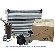 6-Piece Kit A/C Compressor, With Clutch, 7-Groove Pulley, 3.5L, includes (1) A/C Compressor, (1) A/C Condenser, and (1) A/C Service Kit (A/C Expansion Valve, A/C Expansion Valve, A/C Receiver Drier, and A/C O-Ring and Gasket Seal Kit) - 
