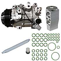 4-Piece Kit A/C Compressor, With Clutch, 7-Groove Pulley, 2.0L, includes (1) A/C Compressor and (1) A/C Service Kit (A/C Expansion Valve, A/C O-Ring and Gasket Seal Kit, and Drier Desiccant Element) - 
