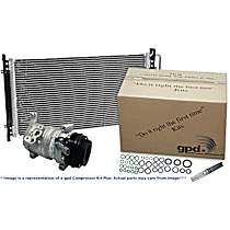 4-Piece Kit A/C Compressor, With Clutch, 6-Groove Pulley, 1.6L, includes (1) A/C Compressor, (1) A/C Condenser, and (1) A/C Service Kit (A/C Expansion Valve and A/C O-Ring and Gasket Seal Kit) - 