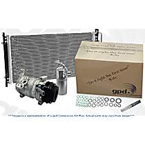 5-Piece Kit A/C Compressor, With Clutch, 6-Groove Pulley, 5.7/6.2/6.5/7.4L, includes (1) A/C Compressor, (1) A/C Condenser, and (1) A/C Service Kit (A/C Accumulator, A/C Orifice Tube, and A/C O-Ring and Gasket Seal Kit) - 