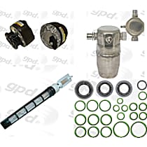 A/C Compressor Kit, Includes (1) A/C Compressor, (1) A/C Accumulator, (1) A/C Orifice Tube, (1) A/C O-Ring and Gasket Seal Kit - 
