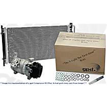 4-Piece Kit A/C Compressor, With Clutch, 5-Groove Pulley, 4.4/4.6L, includes (1) A/C Compressor, (1) A/C Condenser, and (1) A/C Service Kit (A/C Expansion Valve and A/C O-Ring and Gasket Seal Kit) - 