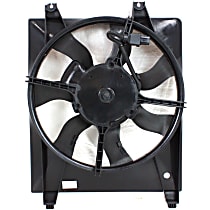 A/C Condenser Fan - Passenger Side Fan Blade, Motor and Shroud