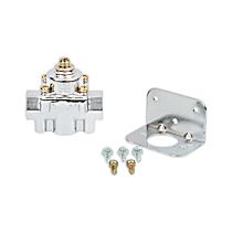 12-803 Universal, Carburetor Bypass Style Fuel Pressure Regulator, 4.5-9 psi, Chrome, Gas, Non-Return, Sold Individually