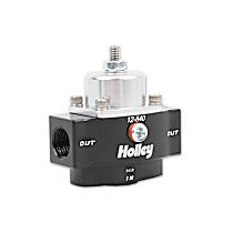 12-840 Universal, HP Billet Fuel Pressure Regulator, 4.5-9 psi, Anodized black and clear, Gas, Non-Return, Sold Individually