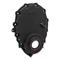 21-153 Timing Cover, Black, Aluminum Single Plane Chevy Small Block V8 Series
