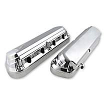 241-186 Universal, Holley 2-Piece Ford Style Valve Cover - Gen III/IV GM LS, Coil-Mount Base & Integrated Coil Cover - Cast Alum. Polished