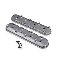 241-92 Universal Standard Height GM LS Dry Sump Valve Covers without Oil Fill, Cast Aluminum - Natural Cast Finish