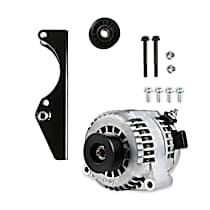 Alternator Bracket - Black, Cast Aluminum, Universal, Kit