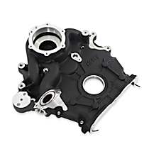97-418 Timing Cover, Black, Cast Aluminum