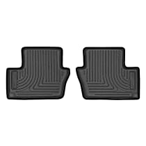 Second Row Molded Floor Liner, Sport Utility, Black, Made of Rubberized/Thermoplastic, Weatherbeater Series