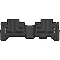 Second Row Molded Floor Liner, Sport Utility, Black, Made of Rubberized/Thermoplastic, X-act Contour Series