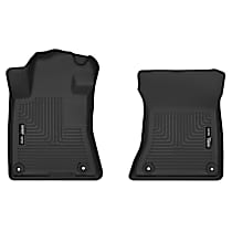 Front Row Molded Floor Liner, Sedan, Black, Made of Rubberized/Thermoplastic, X-act Contour Series
