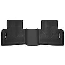 Second Row Molded Floor Liner, Sedan, Black, Made of Rubberized/Thermoplastic, X-act Contour Series