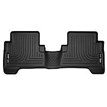 Second Row Molded Floor Liner, Hatchback, Black, Made of Rubberized/Thermoplastic, X-act Contour Series