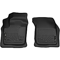 Front Row Molded Floor Liner, Sedan, Black, Made of Rubberized/Thermoplastic, X-act Contour Series