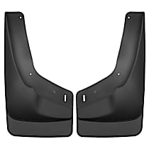 56211 Front, Driver and Passenger Side Mud Flaps, Black, Plastic, Custom Fit Series