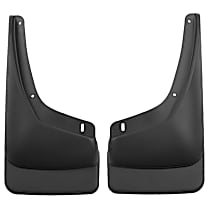 56251 Front, Driver and Passenger Side Mud Flaps, Black, Plastic, Custom Fit Series