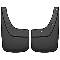 56891 Front, Driver and Passenger Side Mud Flaps, Black, Plastic, Custom Fit Series