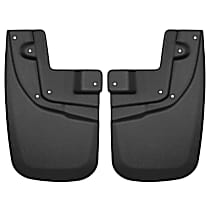 56931 Front, Driver or Passenger Side Mud Flaps, Black, Thermoplastic, Custom Fit Series