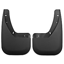 57731 Rear, Driver and Passenger Side Mud Flaps, Black, Plastic, Custom Fit Series