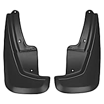 58001 Front, Driver and Passenger Side Mud Flaps, Black, Plastic, Custom Fit Series