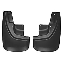 58101 Front, Driver and Passenger Side Mud Flaps, Black, Plastic, Custom Fit Series