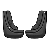 58111 Front, Driver and Passenger Side Mud Flaps, Black, Plastic, Custom Fit Series