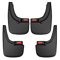 58516 Front and Rear, Driver and Passenger Side Mud Flaps, Black, Thermoplastic, Mud Guards Series