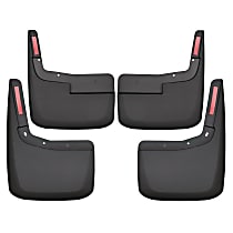 58526 Front and Rear, Driver and Passenger Side Mud Flaps, Black, Thermoplastic, Mud Guards Series