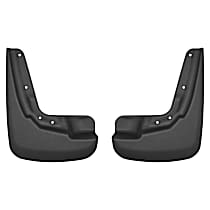 Front, Driver and Passenger Side Mud Flaps, Black, Plastic