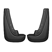59111 Rear, Driver and Passenger Side Mud Flaps, Black, Plastic, Custom Fit Series