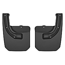 59151 Rear, Driver and Passenger Side Mud Flaps, Black, Thermoplastic, Custom Fit Series