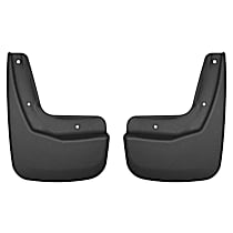 Rear, Driver and Passenger Side Mud Flaps, Black, Plastic