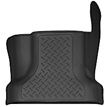 Floor Hump Molded Floor Liner, Extended Cab Pickup, For Vehicles without Flow-Through Center Console, Black, Made of Rubberized/Thermoplastic, Weatherbeater Series