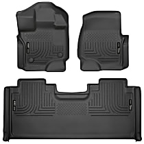 94051 Front and Second Row Weatherbeater Series Molded Floor Liner, Black Made of Rubberized/Thermoplastic