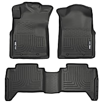 Front and Second Row Weatherbeater Series Molded Floor Liner, Black Made of Thermoplastic