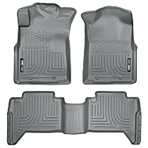 Front and Second Row Weatherbeater Series Molded Floor Liner, Gray Made of Thermoplastic