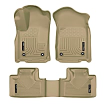 99153 Front and Second Row Weatherbeater Series Molded Floor Liner, Tan Made of Rubberized/Thermoplastic