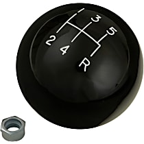 1630108 Universal, Classic Series Shift Knob - Black Plastic Round  Sold individually