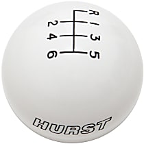 Classic Series Shift Knob - White, Plastic, Round, Direct Fit, Sold Individually