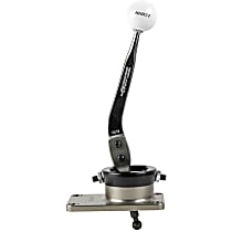 3915033 Billet Plus Series Shifter - Chrome Stick, White Knob, and Gold Base, Steel and Aluminum, Manual, Direct Fit, Sold individually
